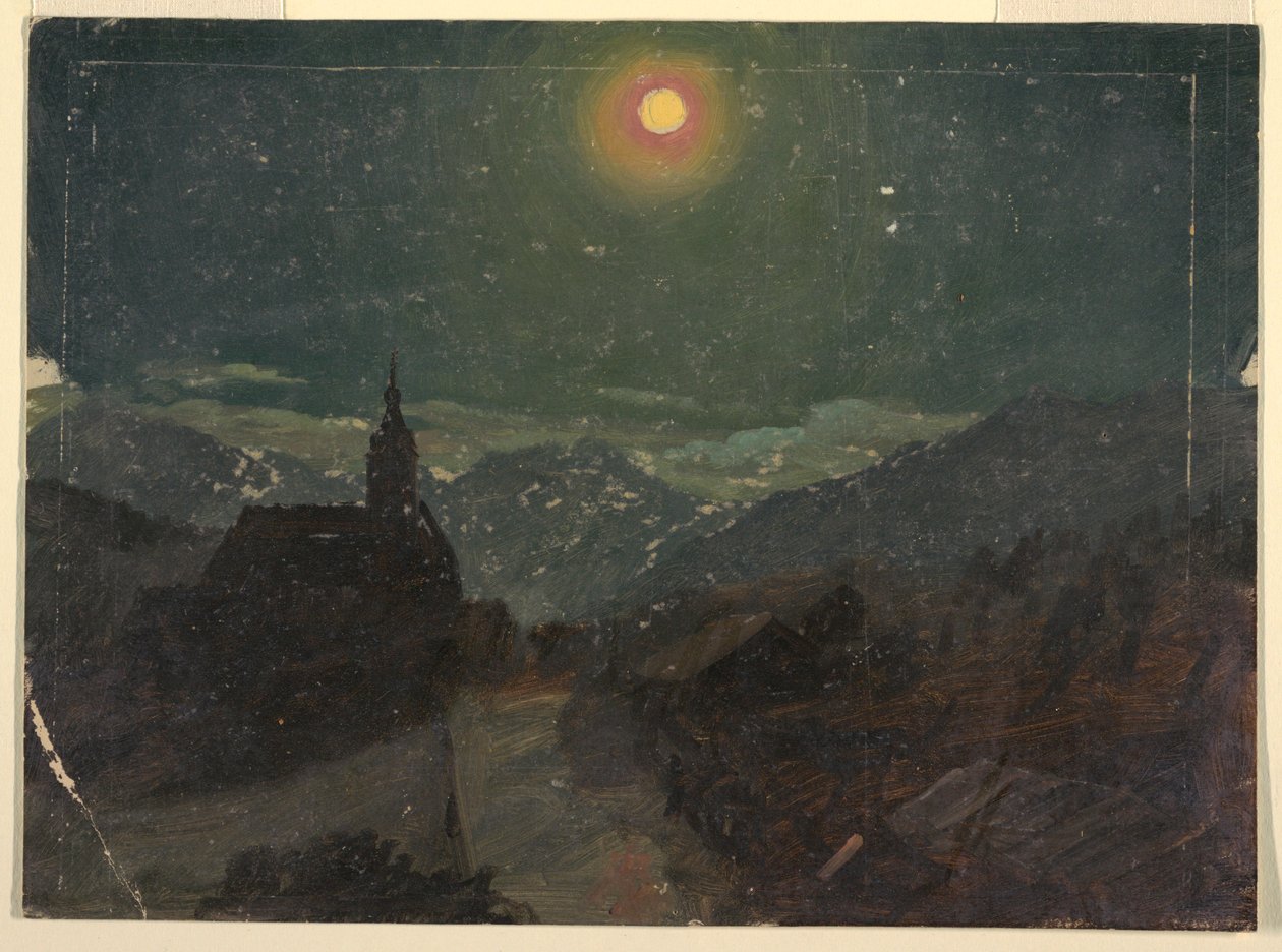 Alpesi táj éjszaka alkotó: Frederic Edwin Church