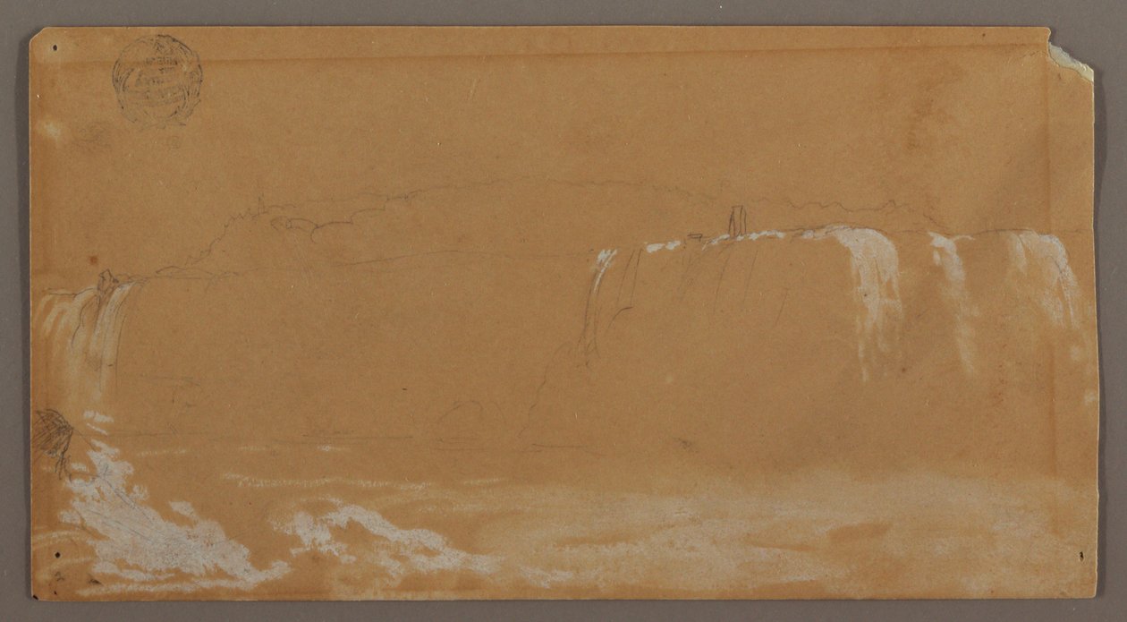 American Falls, Goat Island és a Horseshoe Falls egy része, a Niagara folyó kanadai partjáról nézve alkotó: Frederic Edwin Church