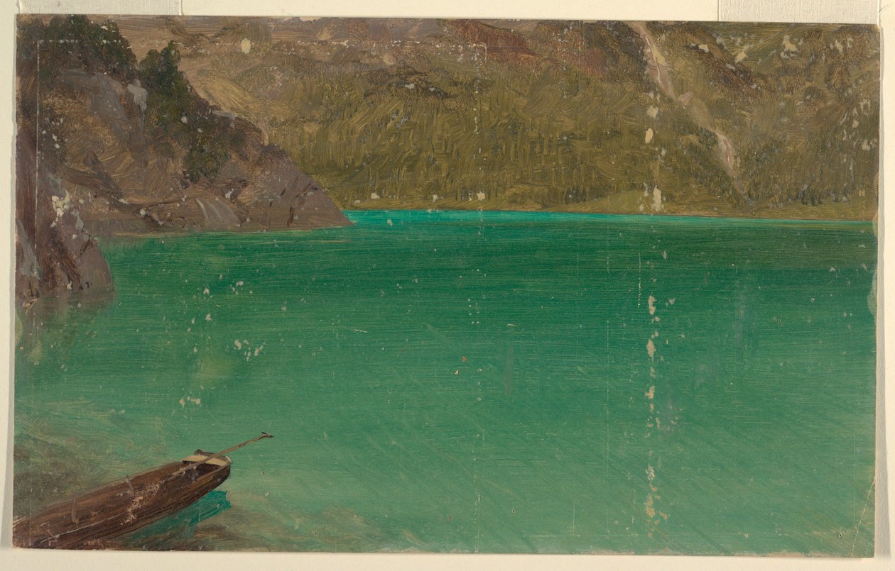 Rajz, Alpesi tó (Bajorország vagy Svájc), 1868 alkotó: Frederic Edwin Church