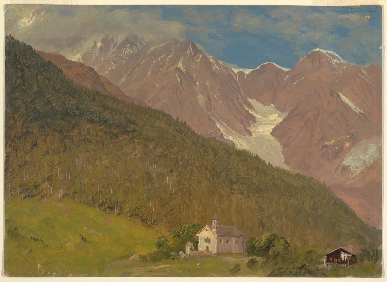 Rajz, Alpesi táj Svájcban, 1868. augusztus alkotó: Frederic Edwin Church