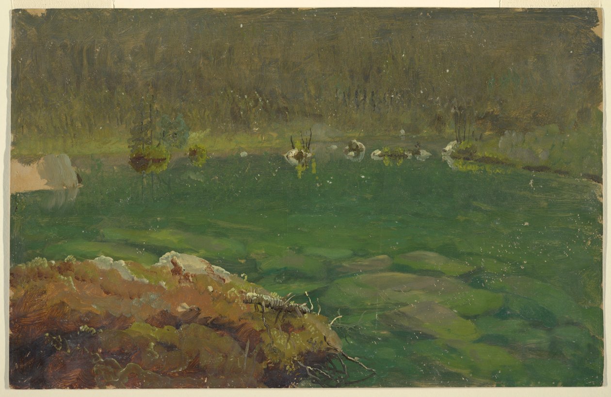 Rajz, Apline-tó, Bajorország vagy Svájc, 1868 alkotó: Frederic Edwin Church