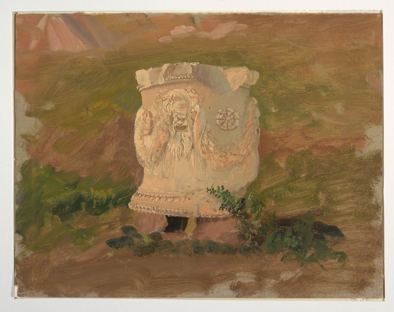 Rajz, Athén, szobor a Dionüszosz színházban, 1869. április alkotó: Frederic Edwin Church