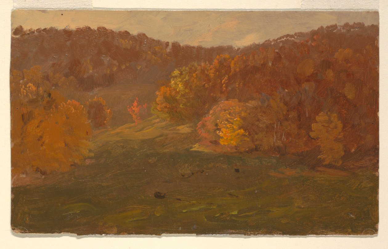 Rajz, Őszi táj (Észak-Karolina ), 1865-70 alkotó: Frederic Edwin Church