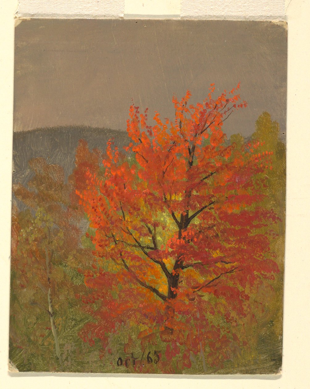 Rajz, Őszi táj (Vermont), 1865-70 alkotó: Frederic Edwin Church
