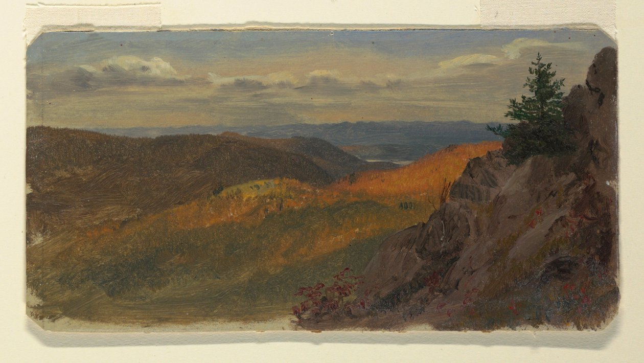 Rajz, Őszi táj Új-Angliában, 1865 alkotó: Frederic Edwin Church