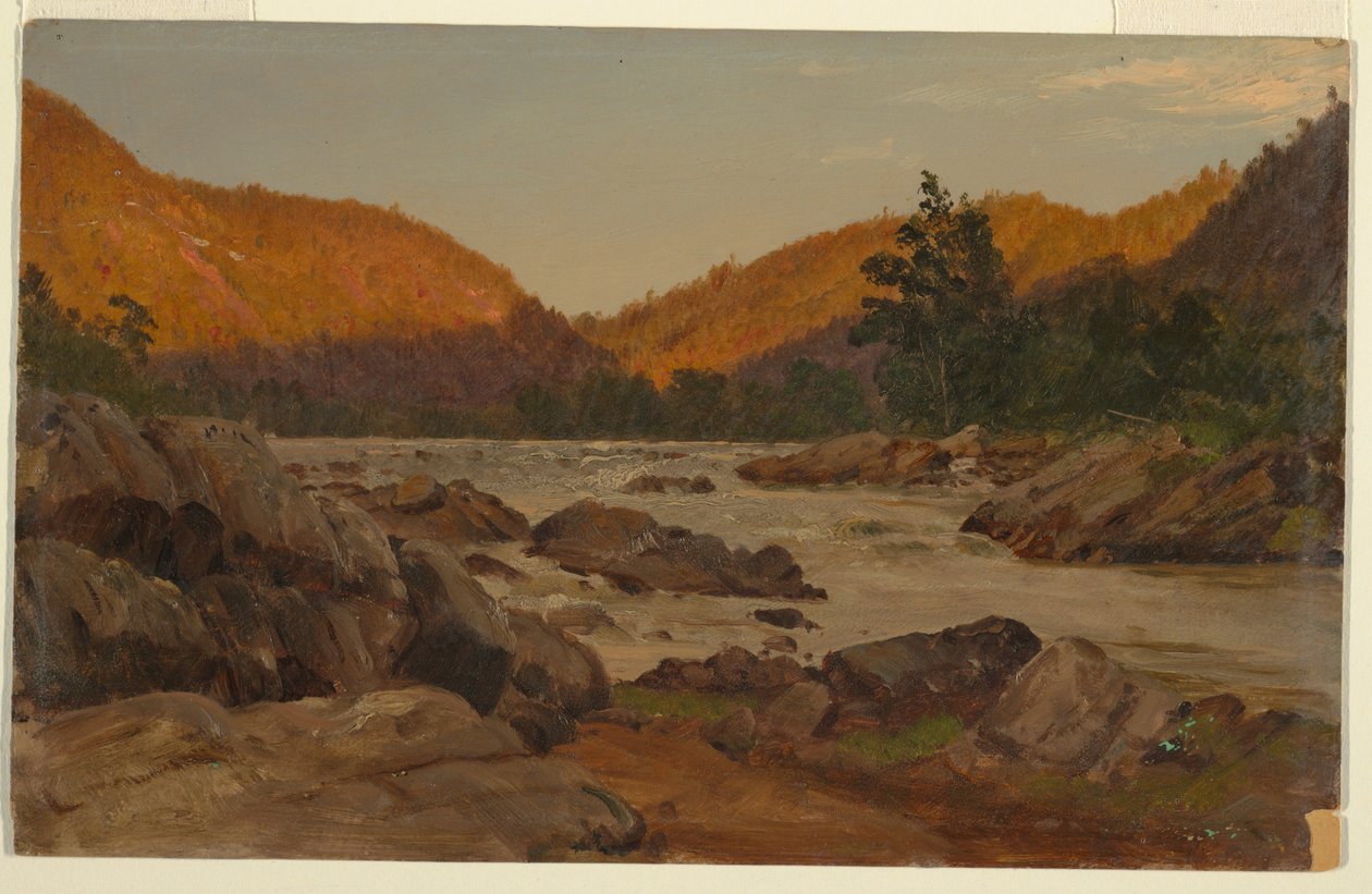 Rajz, Őszi táj Észak-Karolinában, 1865-70 alkotó: Frederic Edwin Church