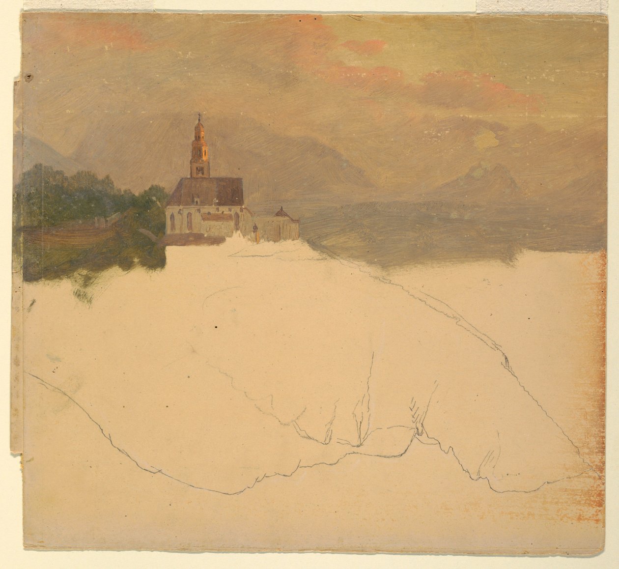 Rajz, Bajor tájkép, 1868 alkotó: Frederic Edwin Church