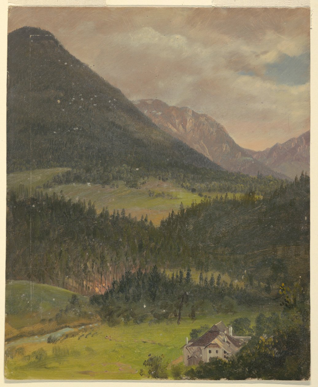 Rajz, bajor alpesi táj, 1868 alkotó: Frederic Edwin Church