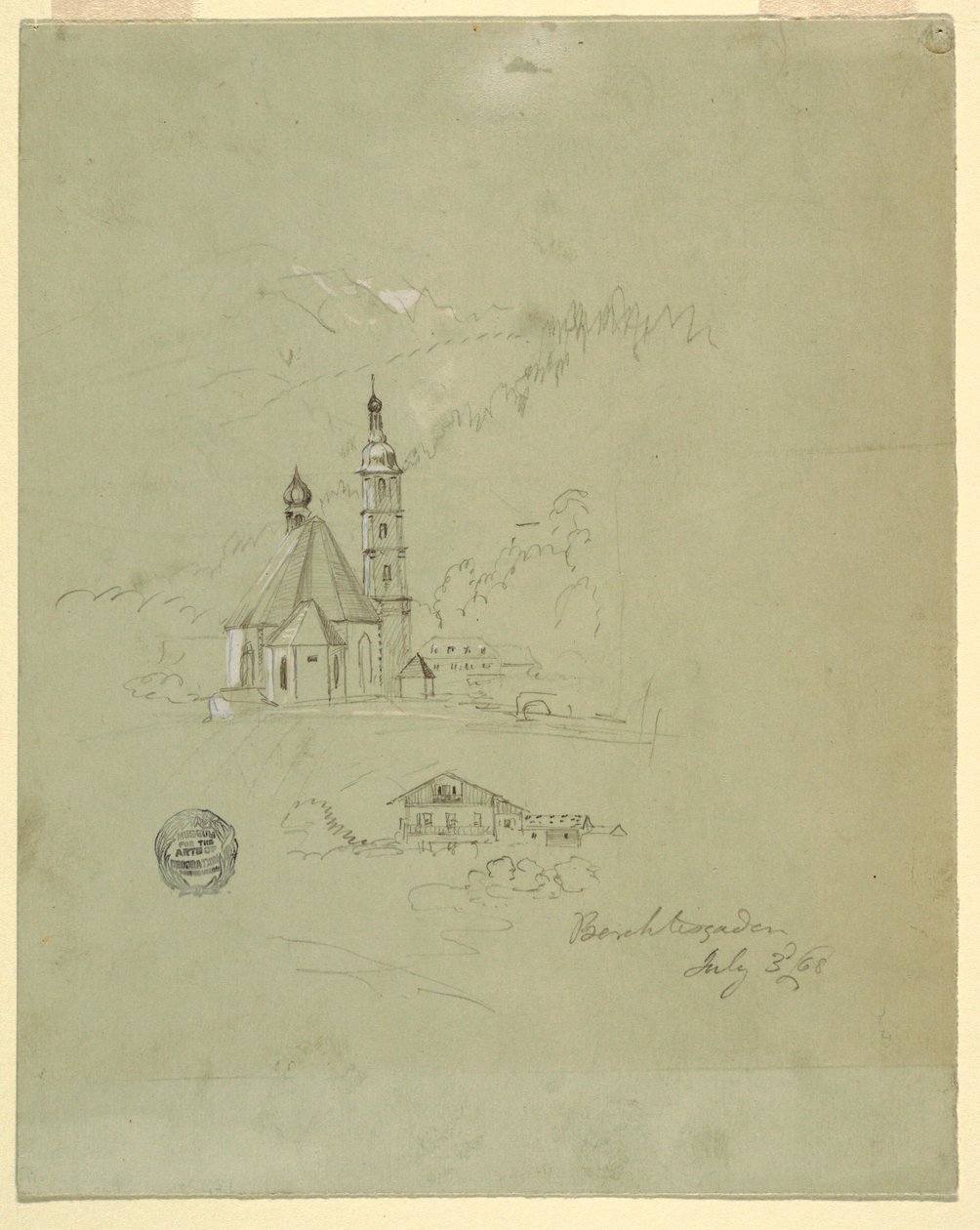 Rajz, Berchtesgaden, Bajorország, 1868. július 3. alkotó: Frederic Edwin Church