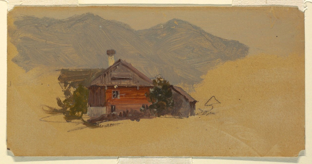 Rajz, Berchtesgaden, parasztház, 1868 alkotó: Frederic Edwin Church