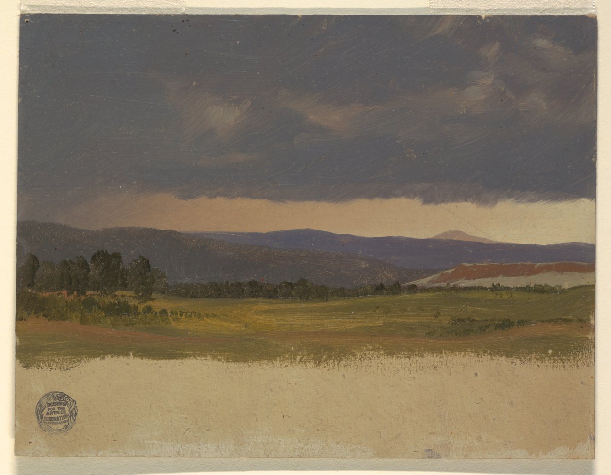 Rajz, Blue Hill alacsony felhők alatt, 1869-70 alkotó: Frederic Edwin Church