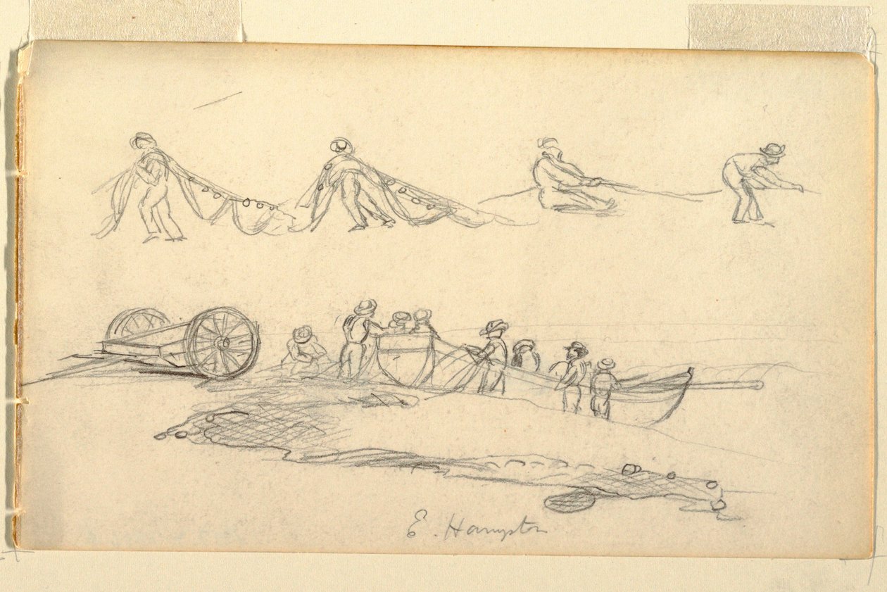 Rajz, Csónak nővel és gyerekekkel, 1858. július-augusztus alkotó: Frederic Edwin Church