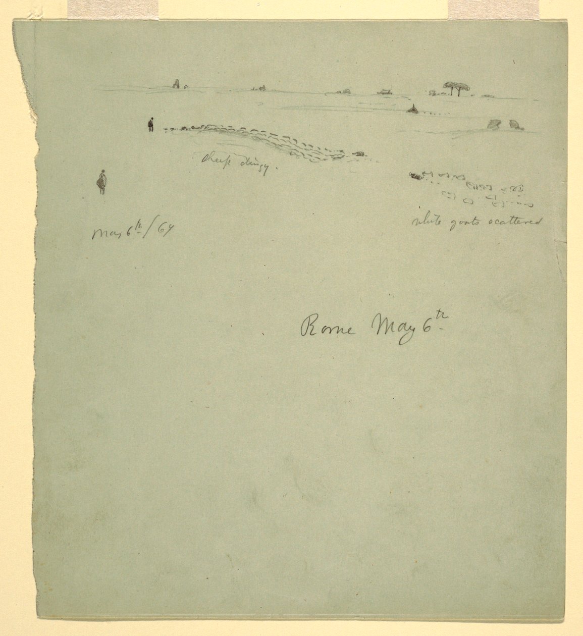 Rajz, Campagna, Róma, Olaszország, 1869. május 6. alkotó: Frederic Edwin Church