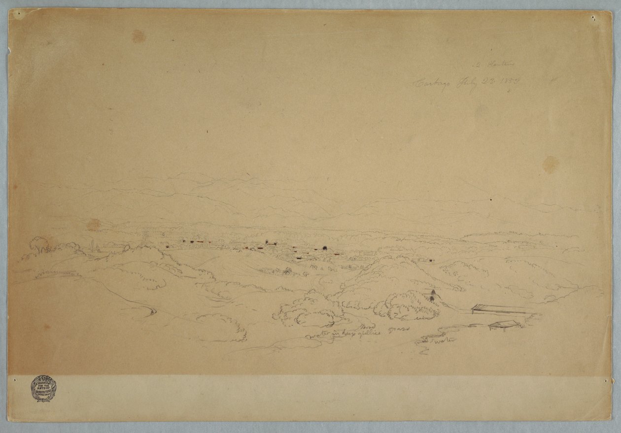 Rajz, Cartago, Kolumbia, 1853. július 23. alkotó: Frederic Edwin Church