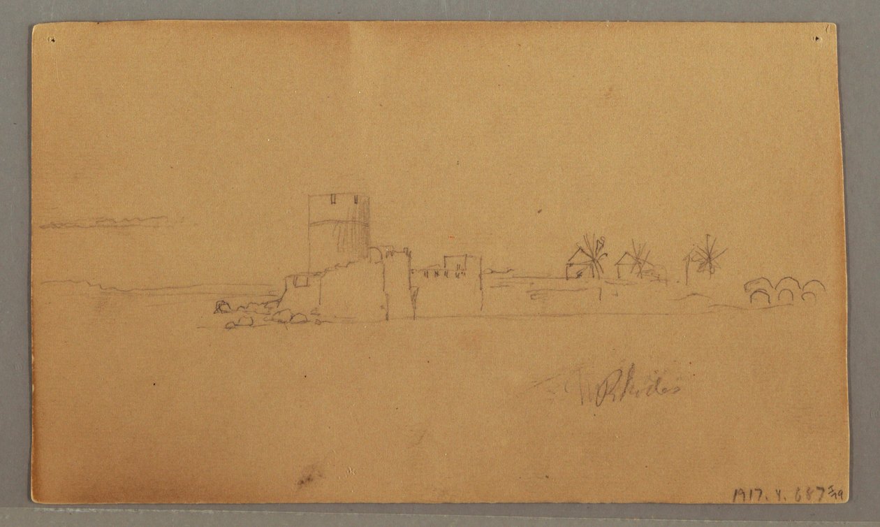 Rajz, Kikötői vár, 1868. május 29. alkotó: Frederic Edwin Church
