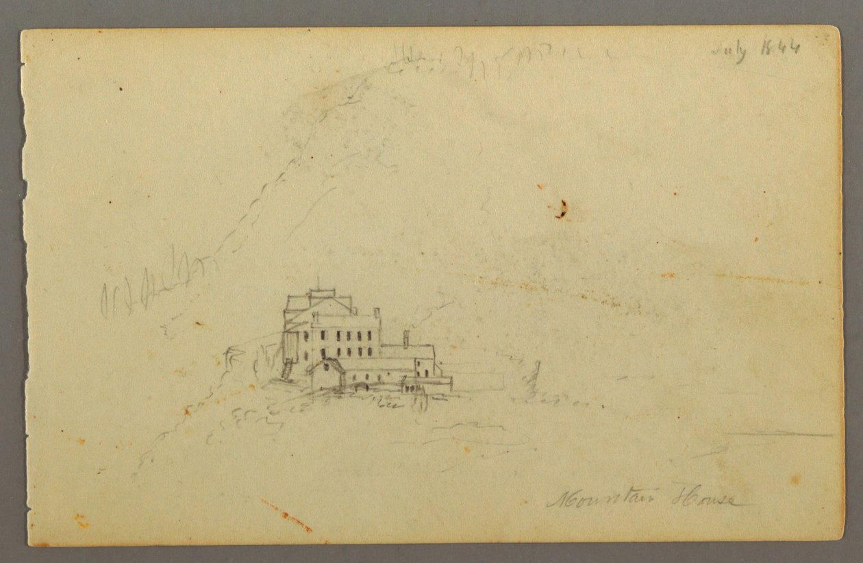 Rajz, Catskill Mountain House, 1844 alkotó: Frederic Edwin Church