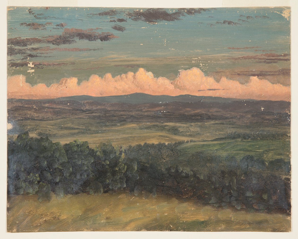 Rajz, Catskills Hudson felől, New York, 1870-80 alkotó: Frederic Edwin Church