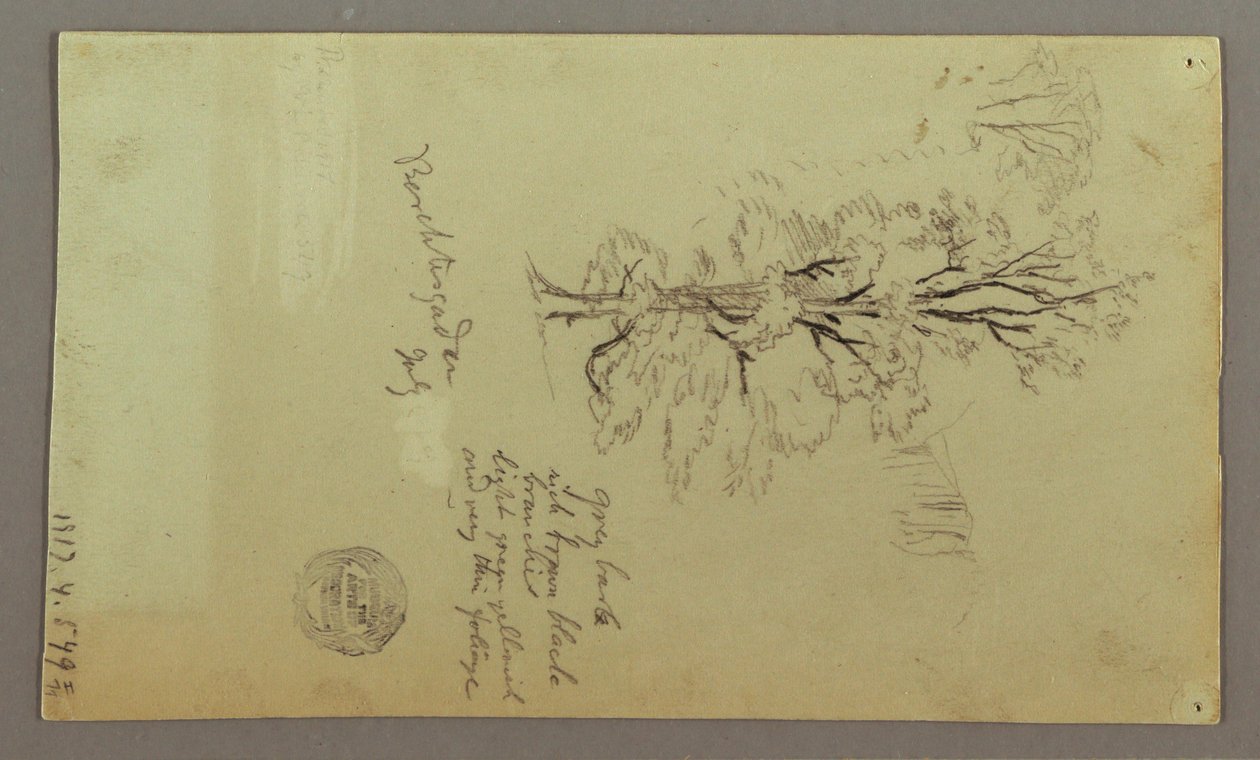 Rajz, kémények, vízesések, figurák, stb., július, valószínűleg 1868 alkotó: Frederic Edwin Church
