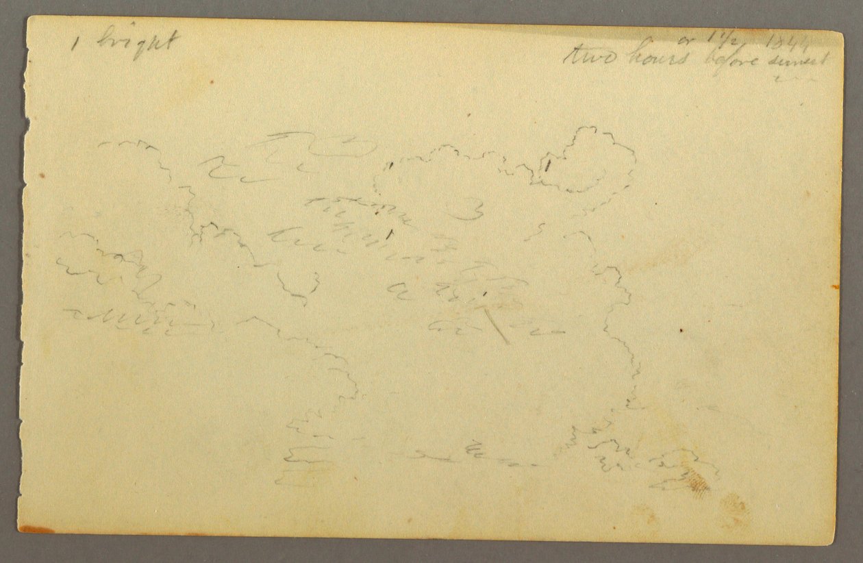 Rajz, Felhő tanulmány, 1844 alkotó: Frederic Edwin Church