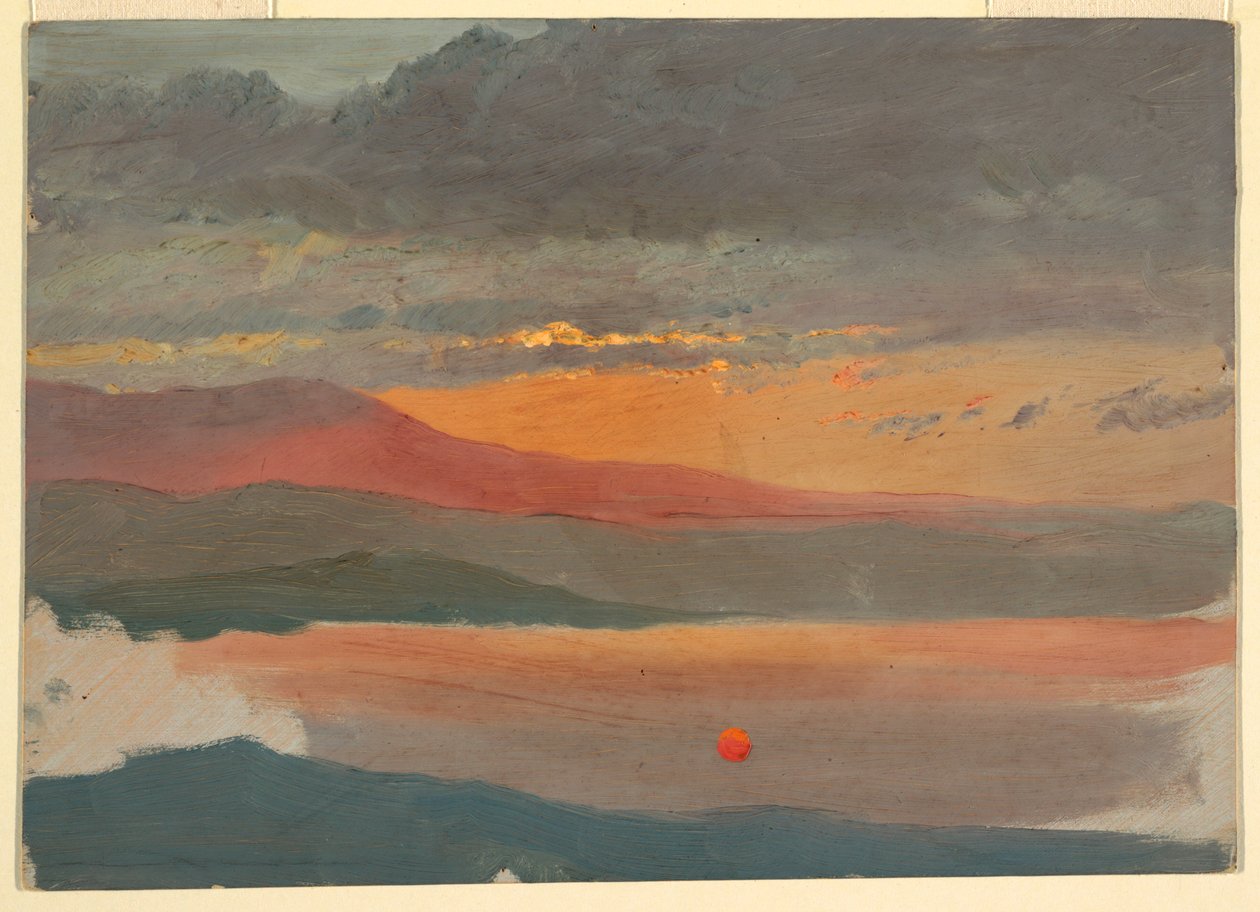 Rajz, Felhő tanulmányok naplementében, 1860-70 alkotó: Frederic Edwin Church