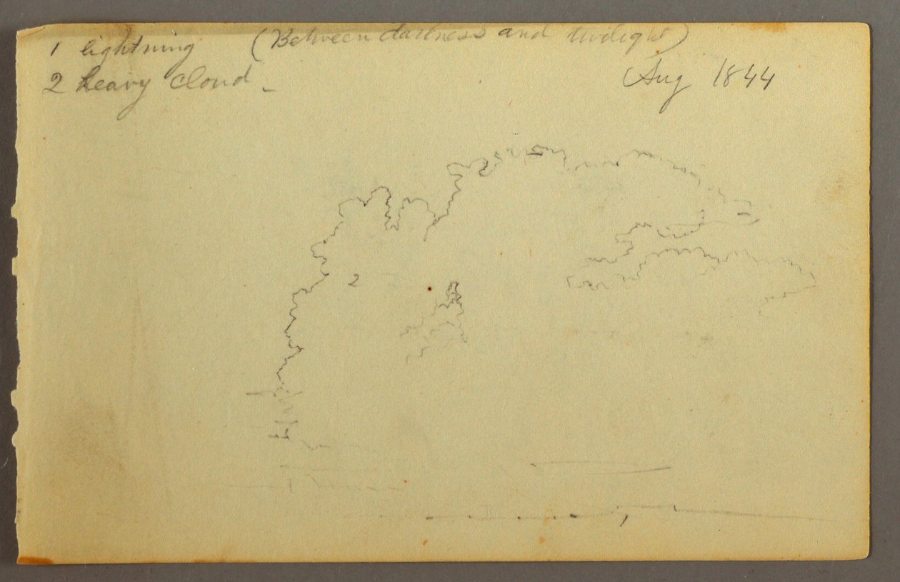 Rajz, Felhő tanulmány, 1844 alkotó: Frederic Edwin Church