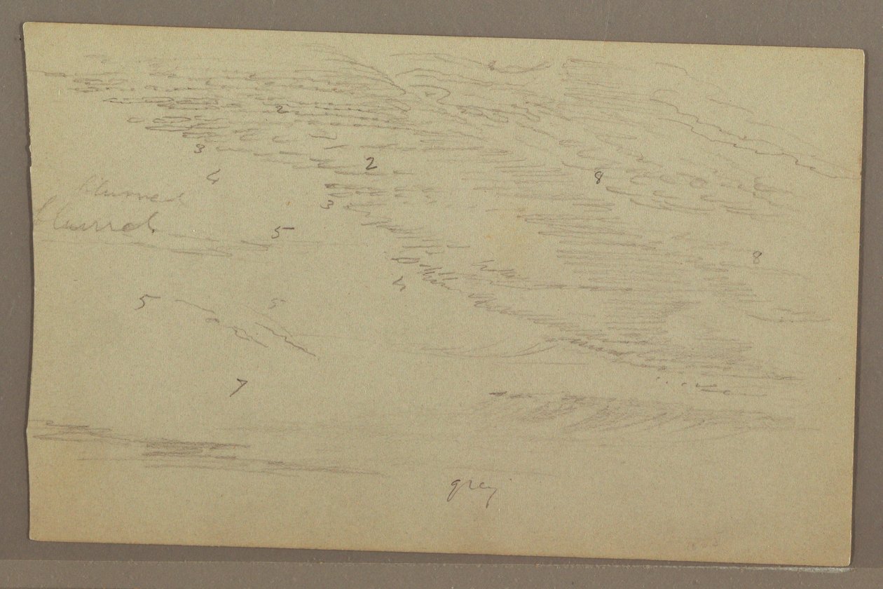 Rajz, Felhő tanulmány, 1860-as évek alkotó: Frederic Edwin Church
