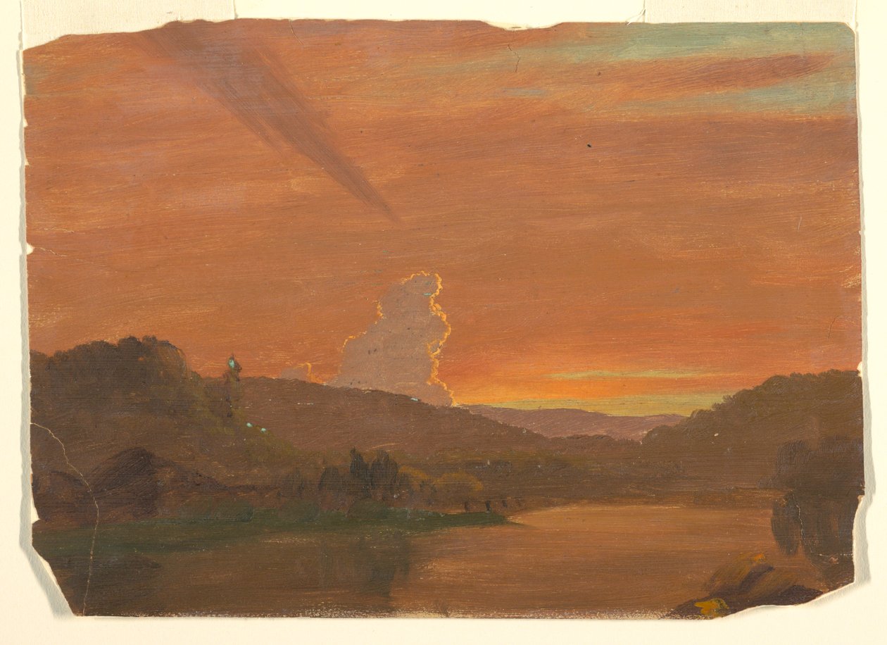 Rajz, Felhőtanulmány naplementében, 1850-60 alkotó: Frederic Edwin Church