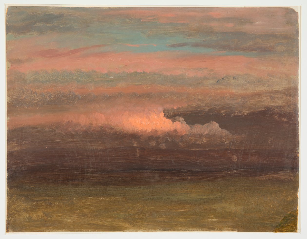 Rajz, Felhőtanulmány naplementében, 1860-70 alkotó: Frederic Edwin Church