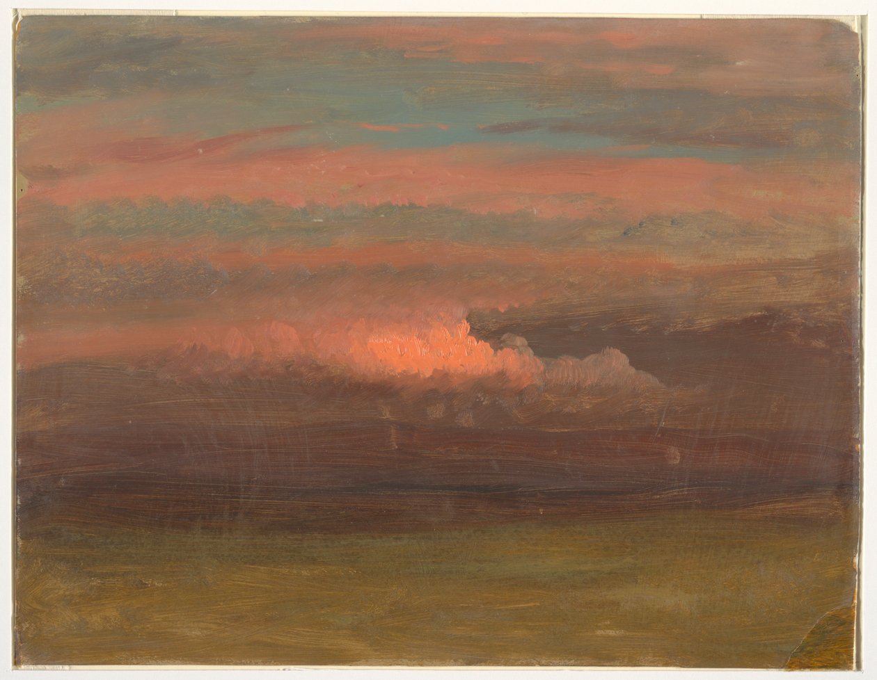 Rajz, Felhőtanulmány naplementében, 1860-70 alkotó: Frederic Edwin Church