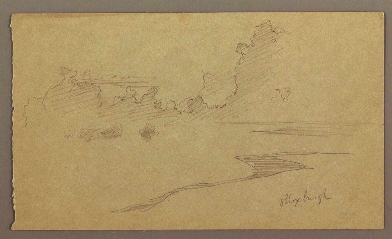 Rajz, Felhők és part, "Bloxburgh", 1865. augusztus alkotó: Frederic Edwin Church