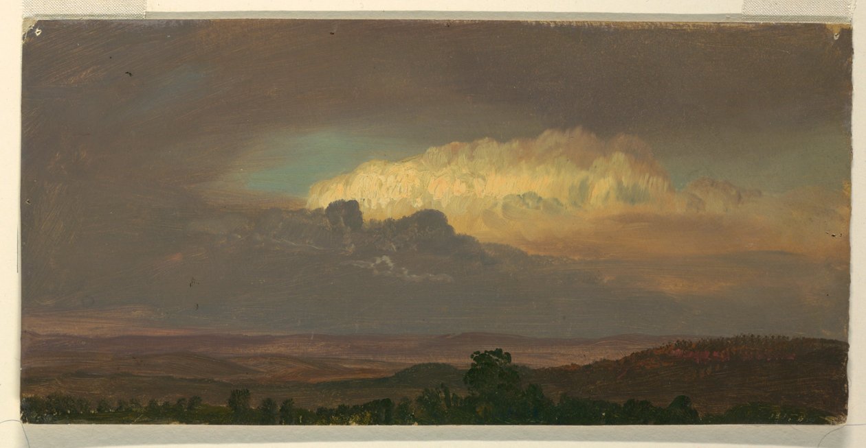 Rajz, Felhők a dombok felett, 1865. augusztus alkotó: Frederic Edwin Church