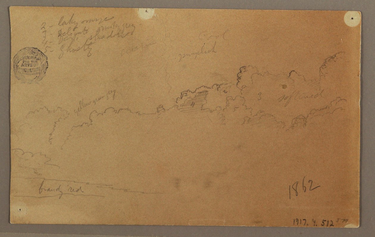 Rajz, Felhős égbolt, 1863 alkotó: Frederic Edwin Church