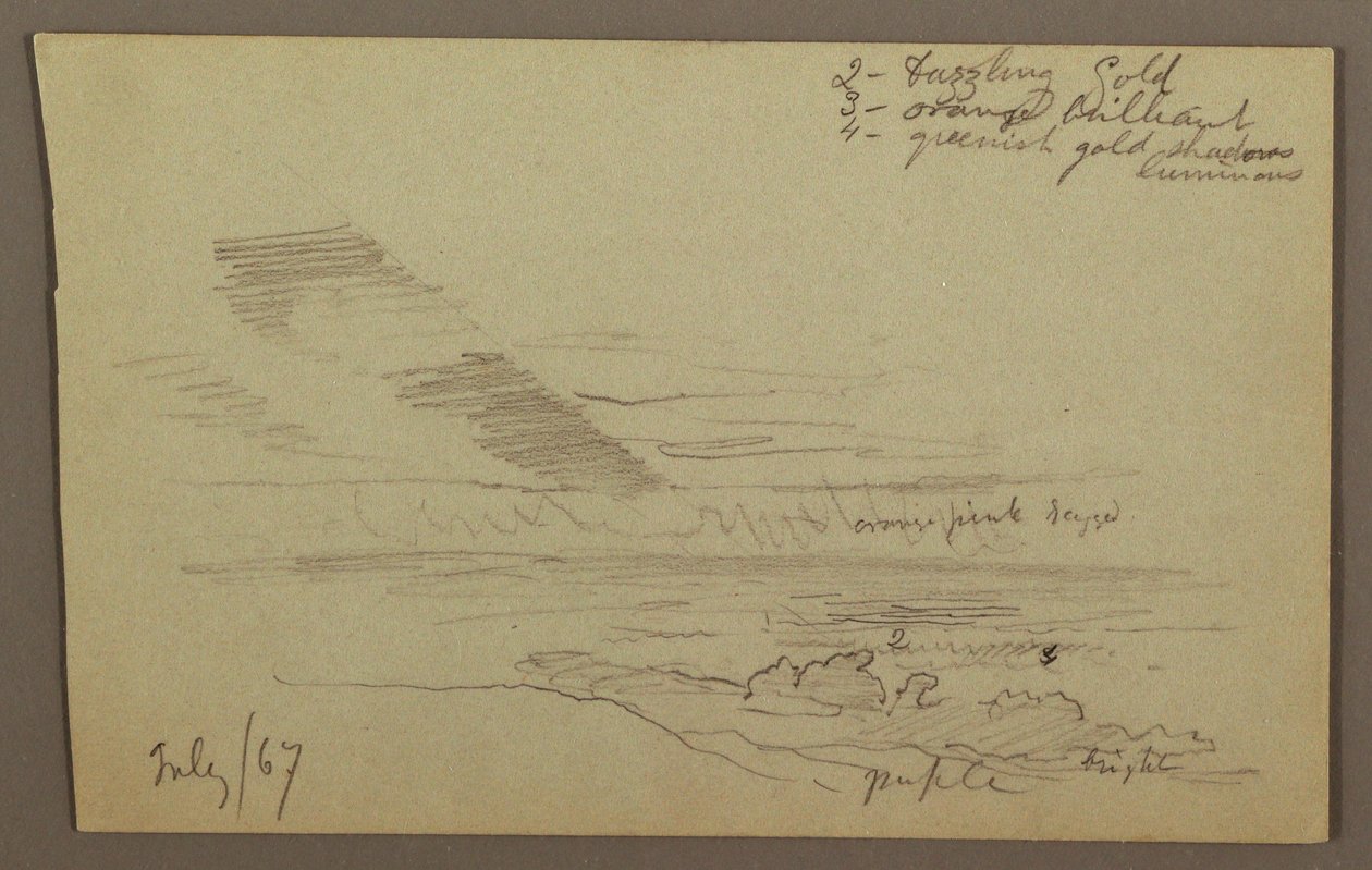 Rajz, Felhős égbolt, 1867 alkotó: Frederic Edwin Church
