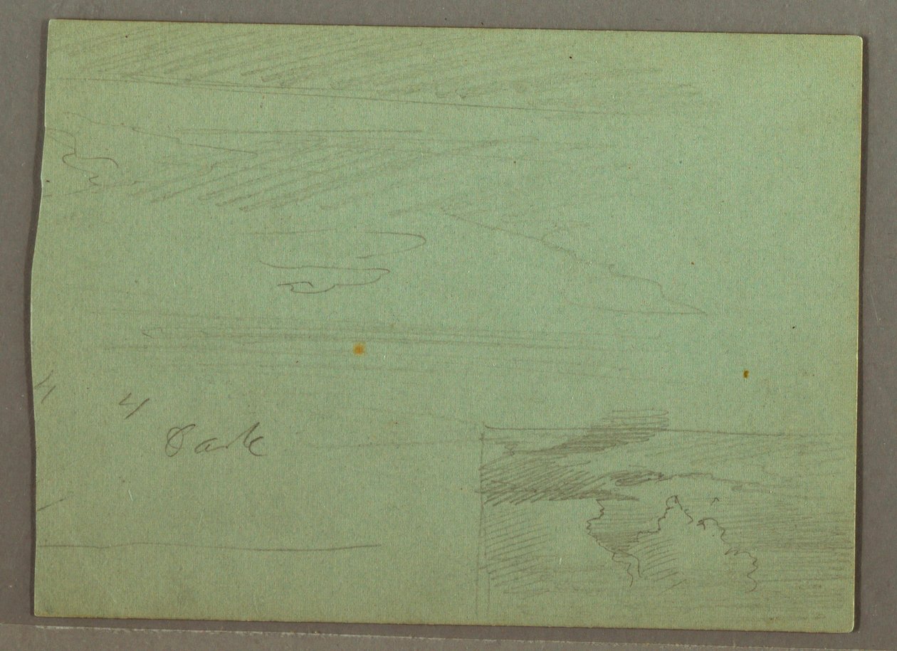 Rajz, Felhős égbolt a hegygerinc felett, 1871. augusztus alkotó: Frederic Edwin Church