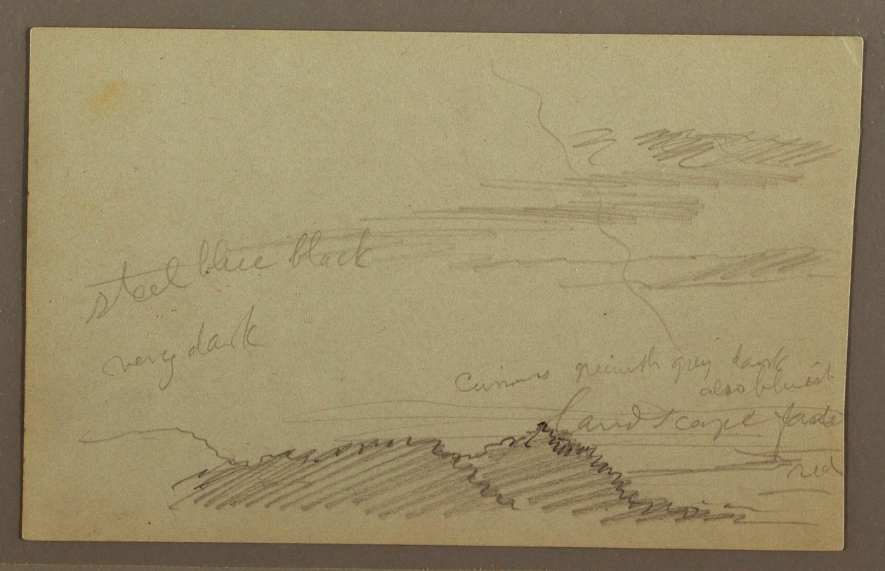 Rajz, Felhős égbolt, valószínűleg 1860-as évek alkotó: Frederic Edwin Church