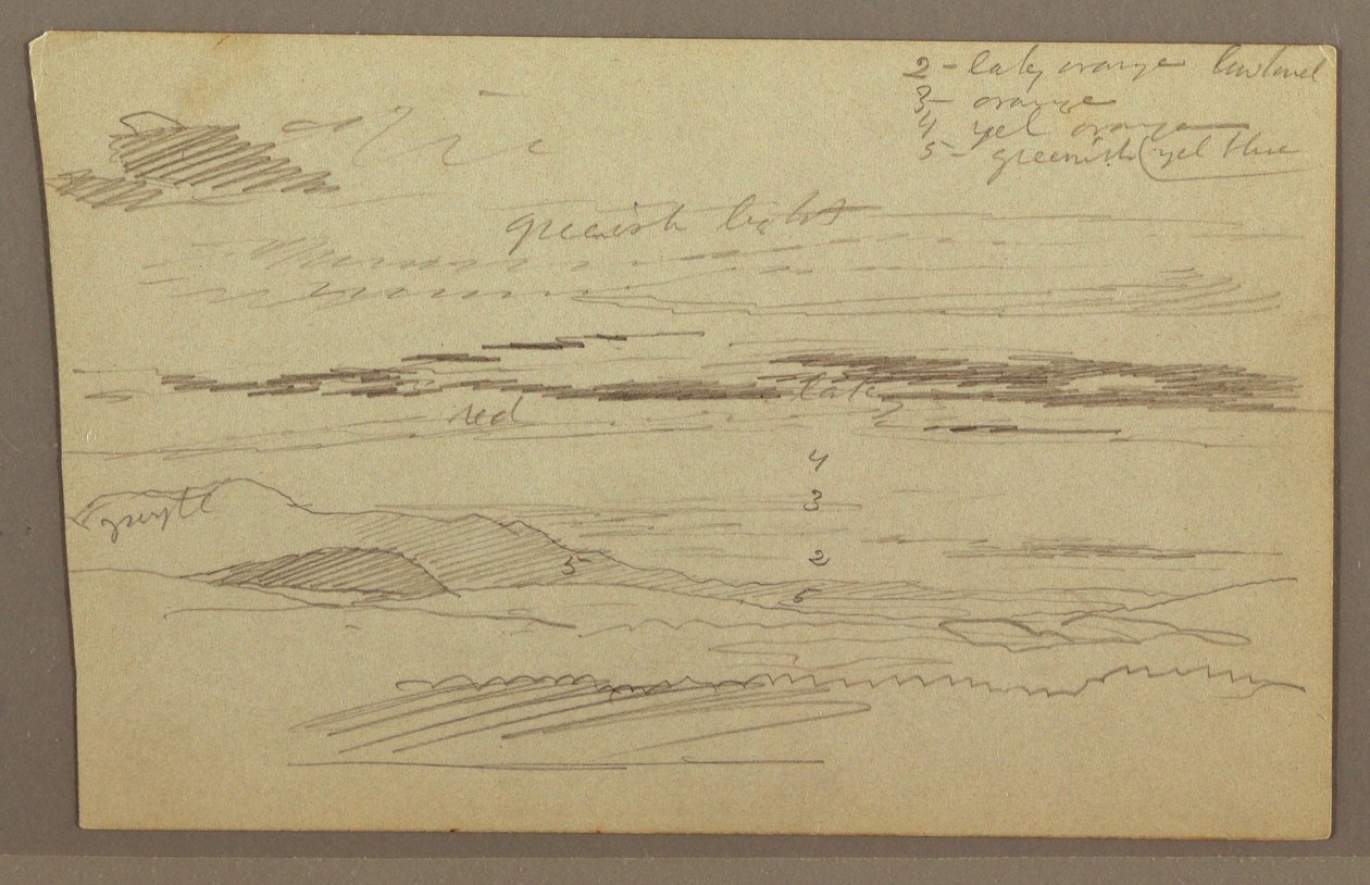 Rajz, Felhős égbolt, valószínűleg 1860-as évek alkotó: Frederic Edwin Church