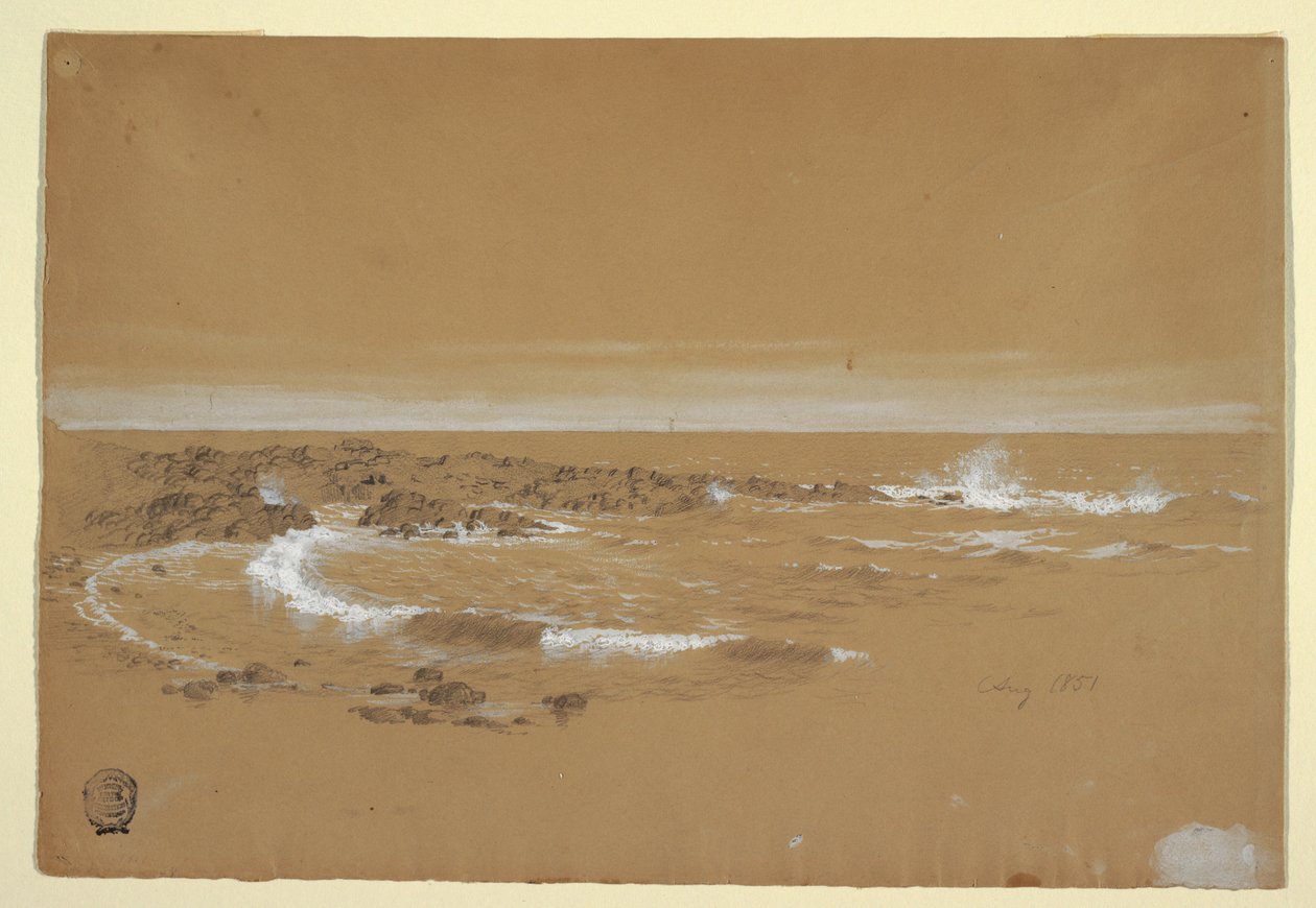 Rajz, Partvonal, Grand Manan, Kanada, 1851. augusztus alkotó: Frederic Edwin Church