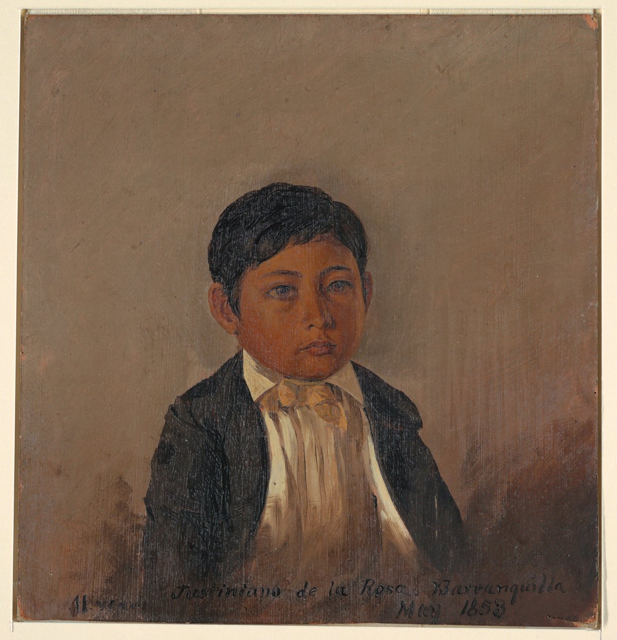 Rajz, Kolumbia, Barranquilla, fiú portréja, 1853. május alkotó: Frederic Edwin Church