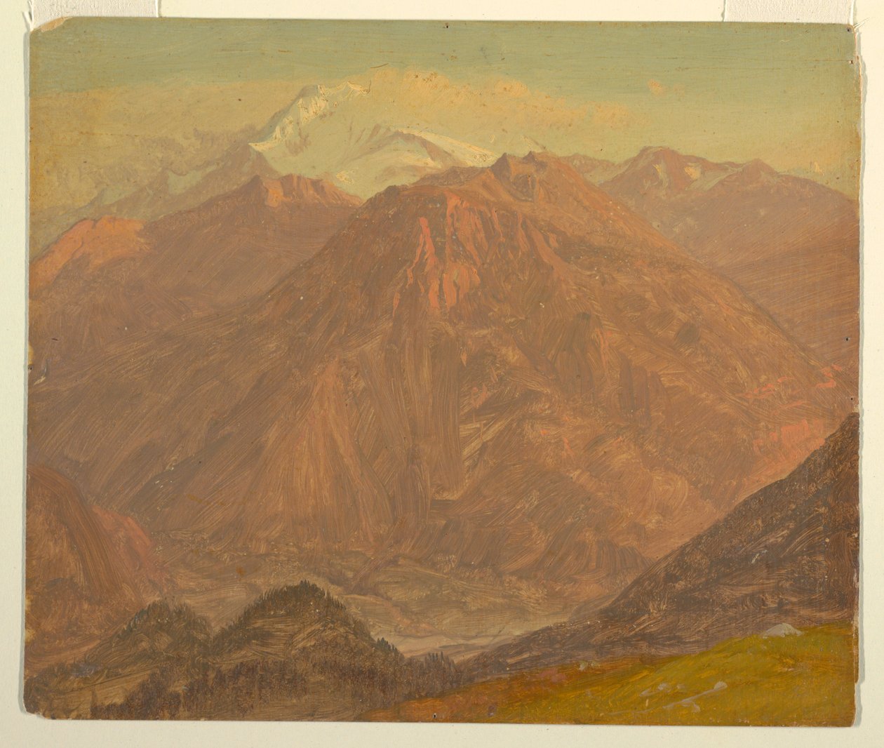 Rajz, Kolumbia vagy Ecuador, hegyek, 1853 vagy 1857 alkotó: Frederic Edwin Church