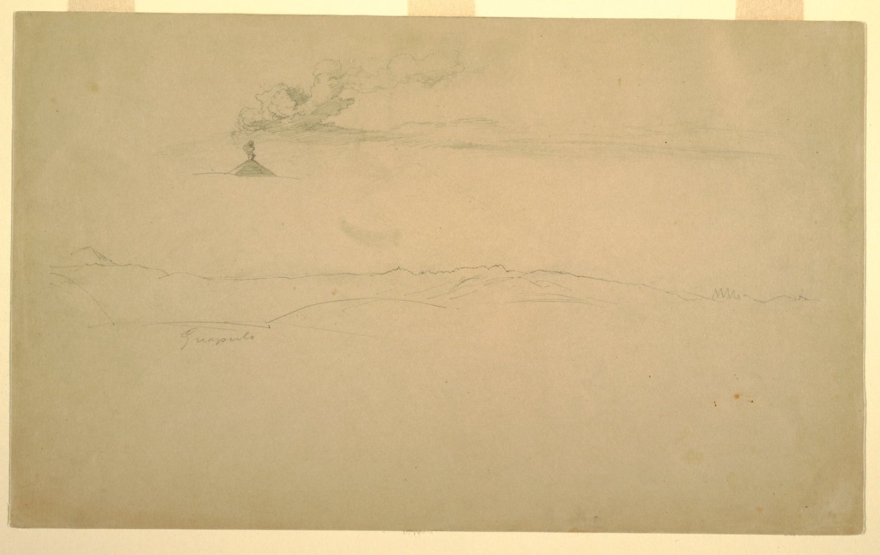 Rajz, Cotopaxi a Guapulo felől, Ecuador, 1857. június 24. alkotó: Frederic Edwin Church