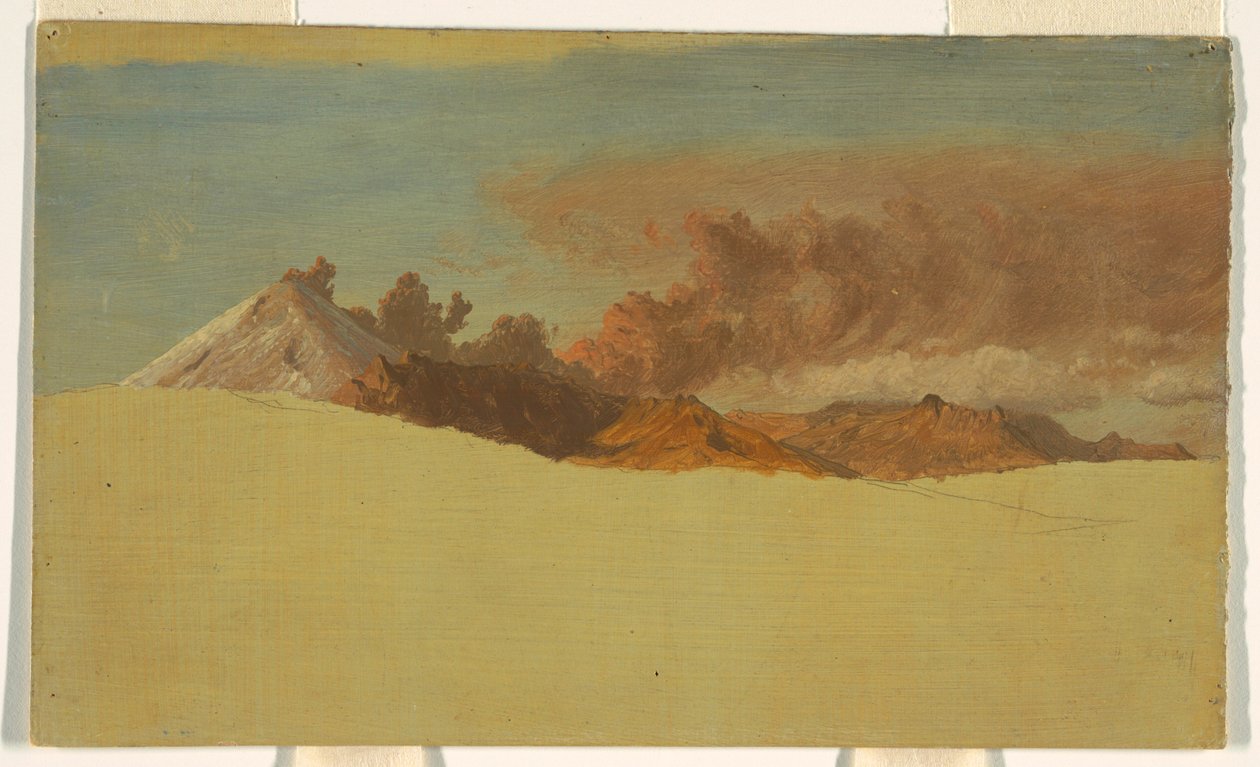 Rajz, Cotopaxi Ambato felől nézve, Ecuador, 1853 alkotó: Frederic Edwin Church