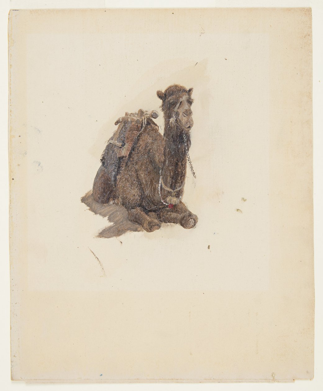 Rajz, Guggoló dromedár, 1868 alkotó: Frederic Edwin Church