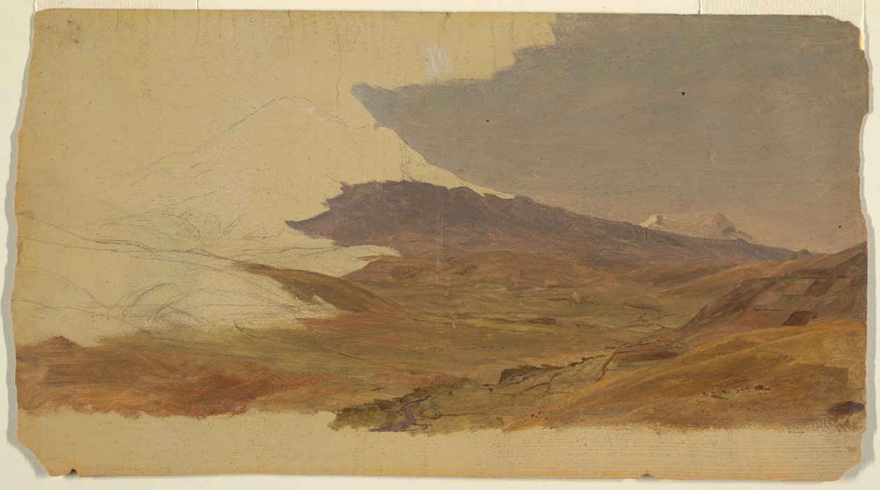 Rajz, Ecuador, hegy (valószínűleg Chimborazo), 1853 alkotó: Frederic Edwin Church