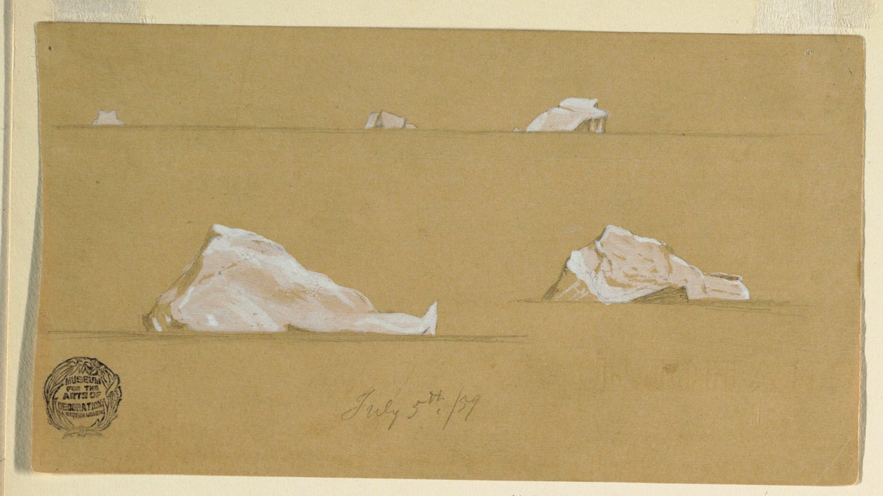 Rajz, úszó jéghegyek, 1859. július 5. alkotó: Frederic Edwin Church
