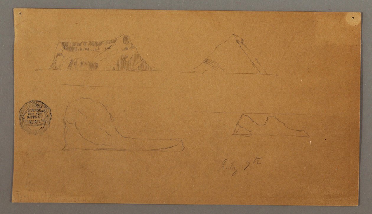 Rajz, úszó jéghegyek, 1859. július 7. alkotó: Frederic Edwin Church