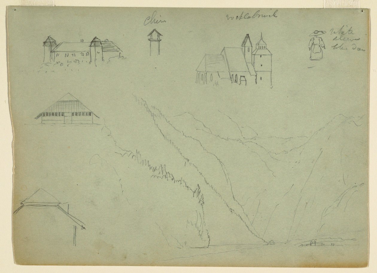 Rajz, Salzkammergutból, Ausztria és a Königssee, Berchtesgaden közelében, Bajorország, 1868 júliusában. alkotó: Frederic Edwin Church