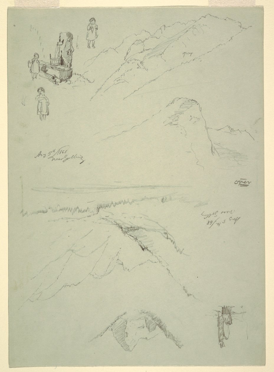 Rajz, "Golling mellől", Ausztria, 1868. augusztus 5. alkotó: Frederic Edwin Church