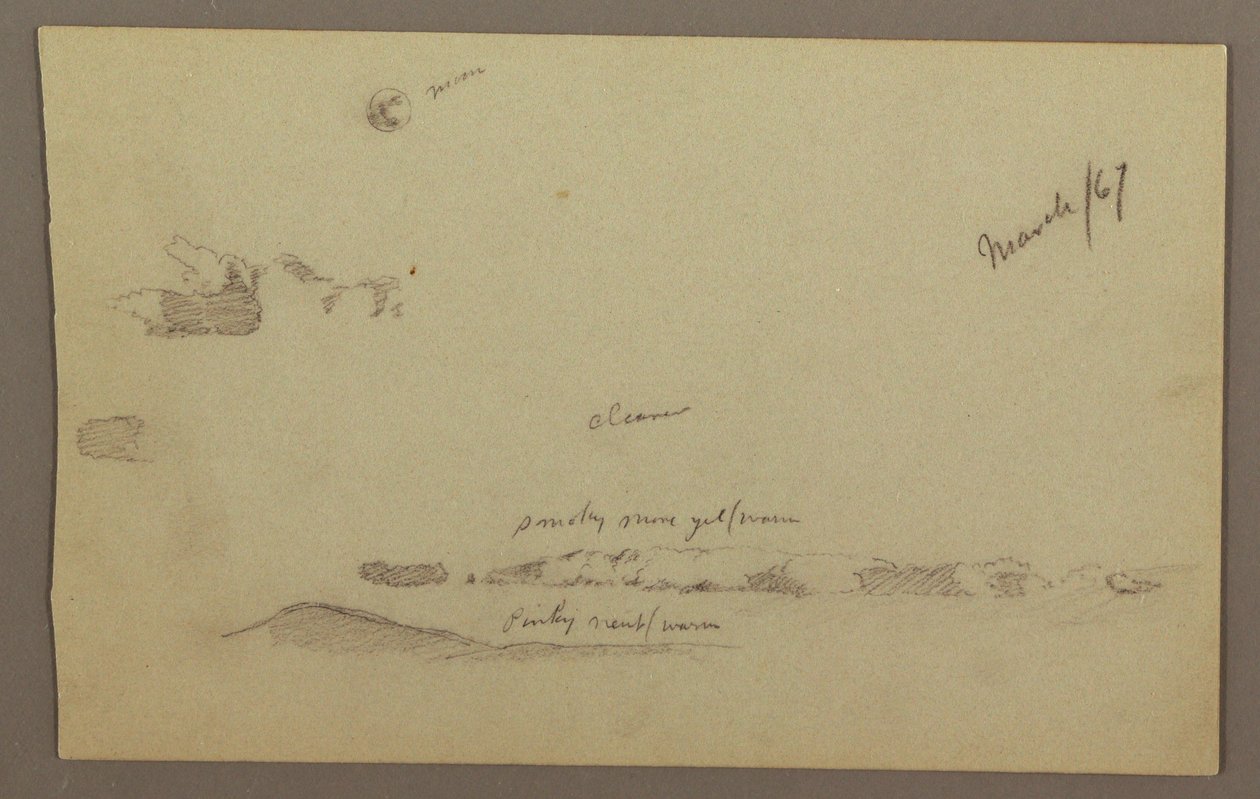 Rajz, telihold, felhők, 1860-as évek alkotó: Frederic Edwin Church