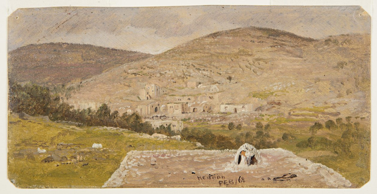 Rajz, Hebron, általános nézet, 1868 februárja alkotó: Frederic Edwin Church