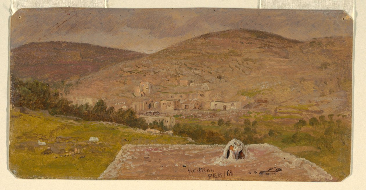 Rajz, Hebron, általános nézet, 1868 februárja alkotó: Frederic Edwin Church